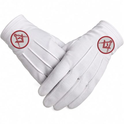 Red Square and Compass Masonic Gloves