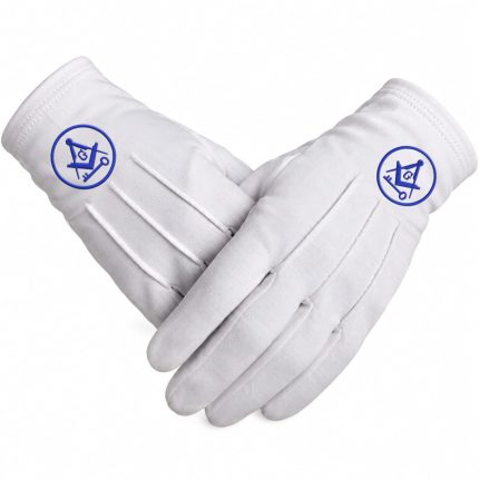 Blue Square and Compass Masonic Gloves