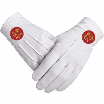 Red and Gold Masonic Gavel Gloves