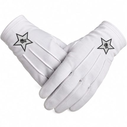 Black Star Crown Masonic Gloves